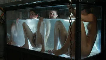 Intense and risky water bondage scenes